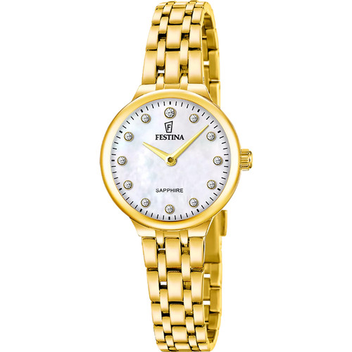 Festina Mademoiselle Watch | Quartz | 26mm | Nacre | Gold Bracelet | Sapphire Crystal