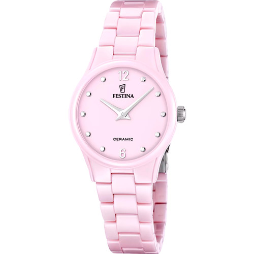 Festina Ceramic Watch | Quartz | 30.5mm | Pink | Pink Ceramic Bracelet