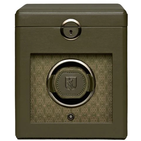 WOLF Earth Single Watch Winder | Olive Apple Leather