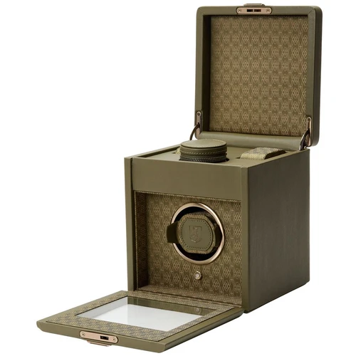 WOLF Earth Single Watch Winder | Olive Apple Leather