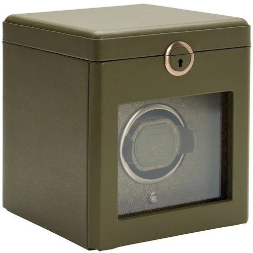 WOLF Earth Single Watch Winder | Olive Apple Leather