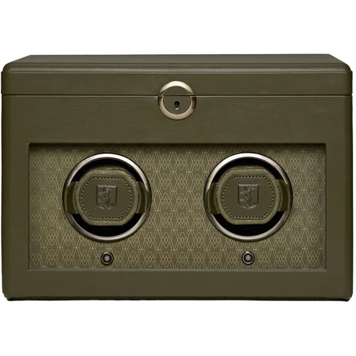 WOLF Earth Double Watch Winder | Olive Apple Leather
