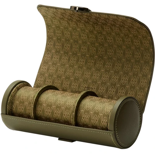 WOLF Earth Triple Watch Roll | Olive Apple Leather