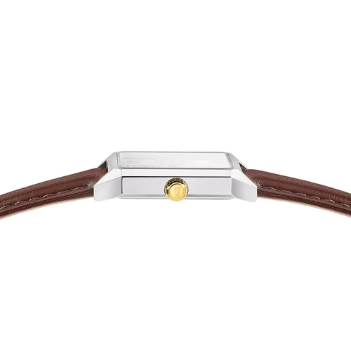Festina On The Square Watch | Quartz | 31.2mm | Silver | Brown Leather Strap