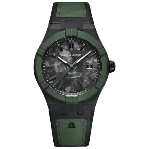 Maurice Lacroix AIKON-IC Frozen Carbon Watch | Swiss Automatic | 43mm | Green | Bi-Rubber | Limited Edition