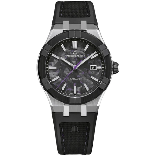 Maurice Lacroix AIKON-IC Frozen Carbon Watch | Swiss Automatic | 43mm | Purple | Bi-Rubber