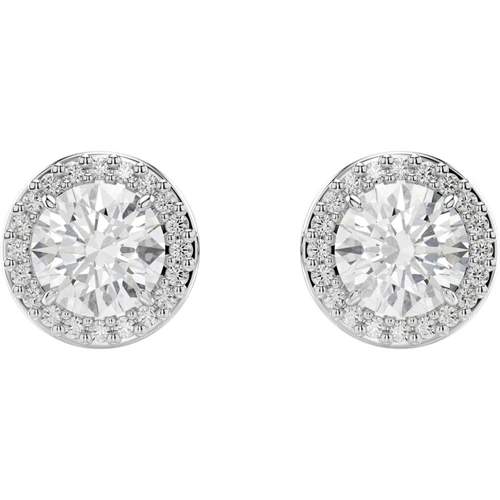 Swarovski Una Earrings Stud Pave White | Rhodium Plated