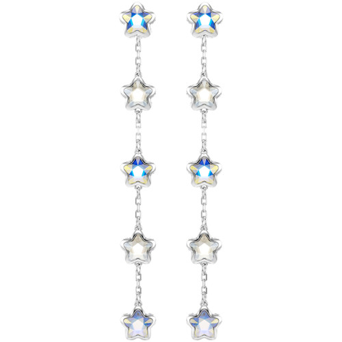 Swarovski Chroma Star Earrings | Multicoloured | Rhodium Plated