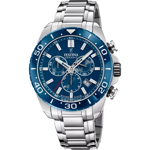 Festina Swiss Made Chronograph Watch | Swiss Quartz | 44mm | Blue