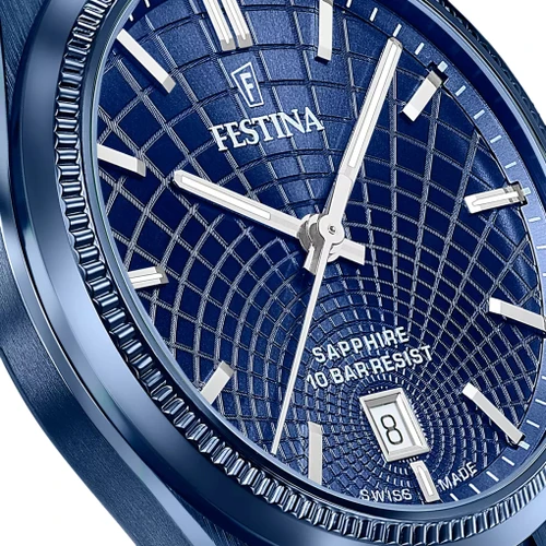 Festina Swiss Made Watch | Swiss Quartz | 40mm | Blue | Blue Bracelet