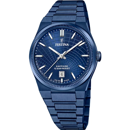Festina Swiss Made Watch | Swiss Quartz | 40mm | Blue | Blue Bracelet
