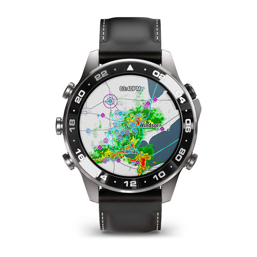 Garmin MARQ Aviator Gen 3 Sapphire AMOLED Watch | 47mm | Titanium | Calfskin Strap | Extra Black Strap