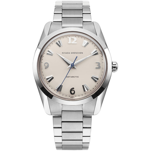 Nivada Grenchen Antarctic Watch | 35mm | Hand Winding | Eggshell White | Flat Link