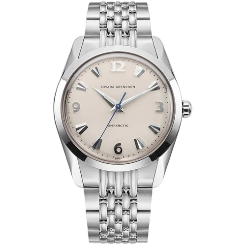 Nivada Grenchen Antarctic Watch | 35mm | Hand Winding | Eggshell White | Beads of Rice Bracelet