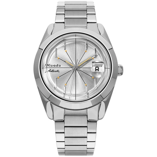 Nivada Grenchen Antarctic Spider Watch | 38mm | Automatic | Silver | Flat Link Bracelet