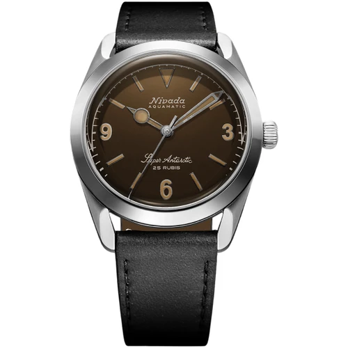 Nivada Grenchen Super Antarctic 3.6.9 Watch | 38mm | Automatic | Tropical Brown | Black Leather