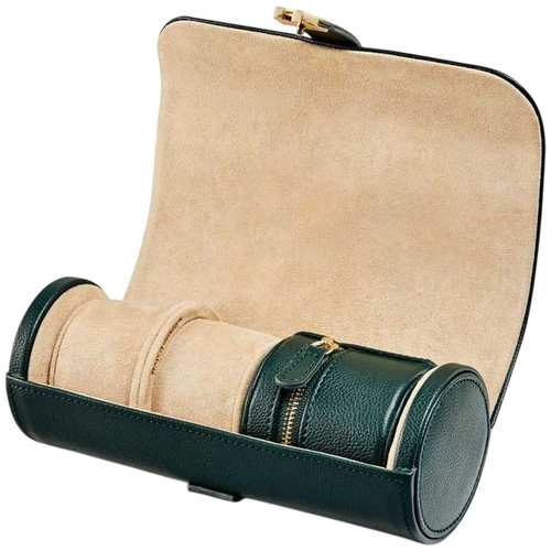Wolf Cassandra Jewellery Watch Roll | Hunter Green