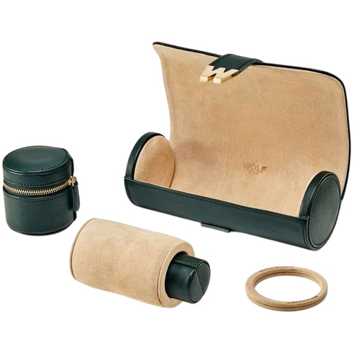 Wolf Cassandra Jewellery Watch Roll | Hunter Green