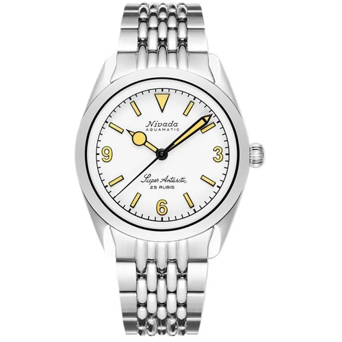 Nivada Grenchen Super Antarctic 3.6.9 Watch | 38mm | Automatic | White | Beads of Rice
