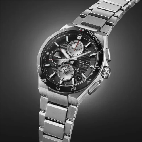 Seiko Astron Night Black Chronograph Watch | Titanium | 43.3mm | GPS Solar | Black
