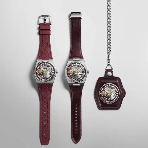 Tissot PRX Skeleton Watch | Damian Lillard Special Edition | 44mm | Swiss Mechanical | Bordeaux