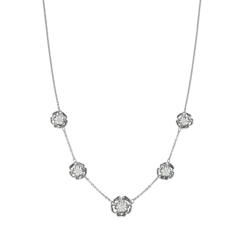 Olivia Burton Tudor Rose Multi Station Necklace | Signature Collection | Silver Tone