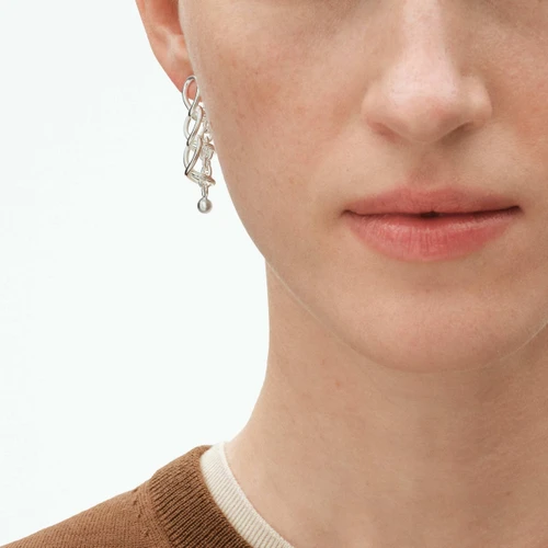 Georg Jensen Three Link Drop Earrings | Weft Collection | Sterling Silver