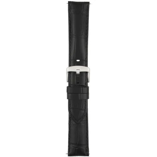 LBS Black Crocodile Grain Black Stitch Strap | 20mm
