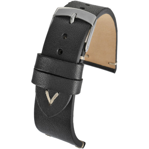 LBS Black Premium Hand Stitched V Shape Strap | 18mm | WH860/18