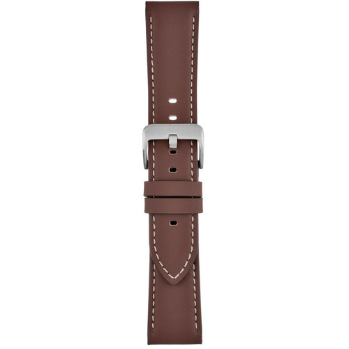 LBS Brown Leather Contrast Stitch Strap | 20mm | WV605/20