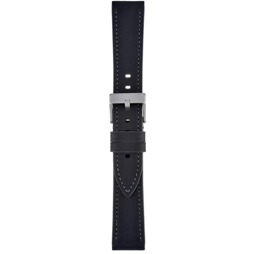 LBS Black Leather Contrast Stitch Strap | 20mm | WV650/20