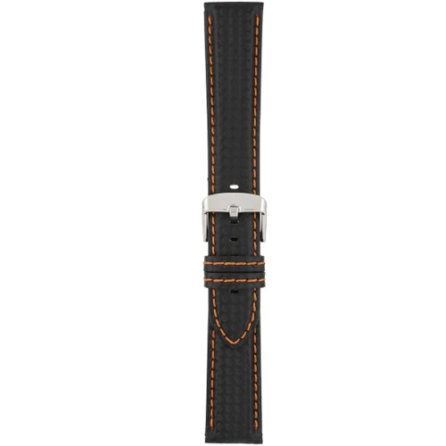 LBS Black Carbon with Orange Stitch Strap | 22mm