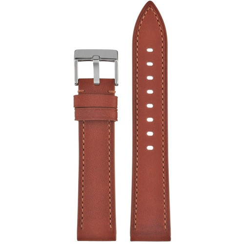 LBS Brown Leather Contrast Stitch Strap | 22mm | WV651/22