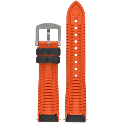 LBS Black/Orange Premium Waterproof Hybrid Strap | 18mm