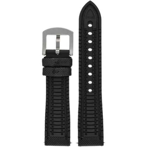 LBS Black/White Premium Waterproof Hybrid Strap | 18mm