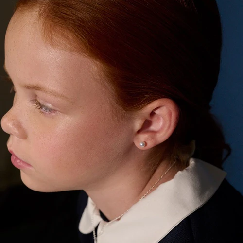 Little Star Evie Pearl Stud Earrings | Sterling Silver