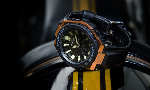 Casio G-Shock Steel GST-W120L-1AER Solar Leather Strap Watch