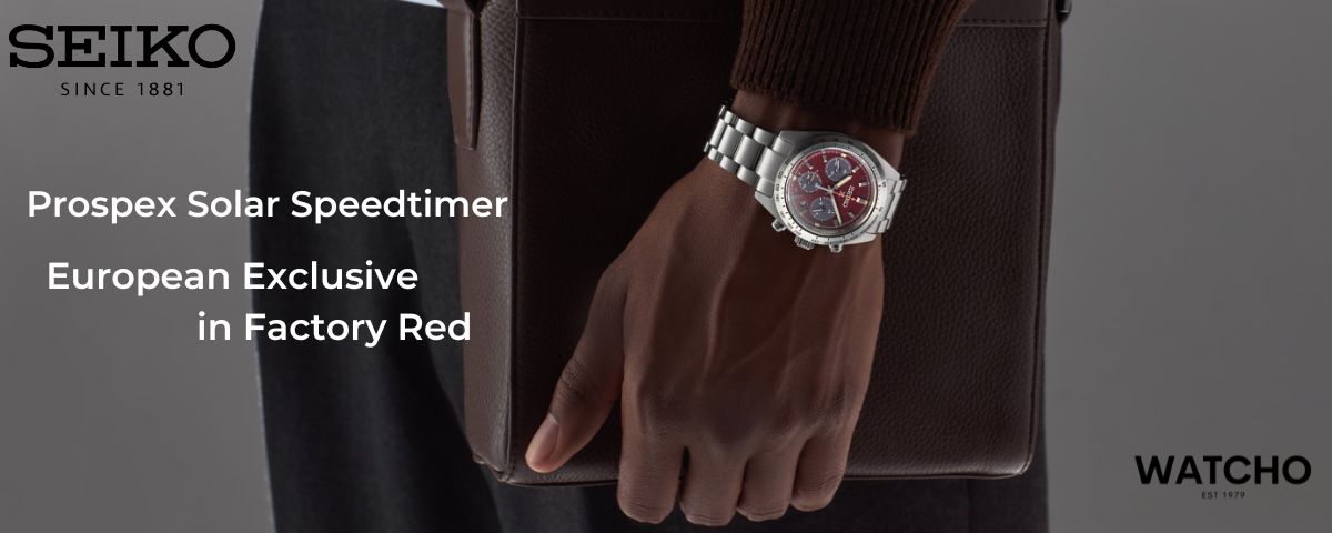 Seiko Prospex Solar Speedtimer in Factory Red Seiko Prospex Solar Speedtimer in Factory Red