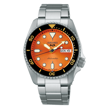Seiko SRPK35K1 5 Sports SKX Midi Orange Automatic Bracelet Watch