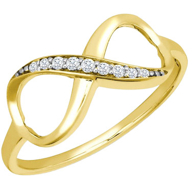 9ct Yellow Gold Cubic Zirconia Set Infinity Ring JRN567