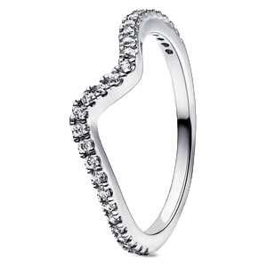 Pandora Sparkling Wave Ring Sterling Silver 192539C01-56