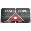 Bakers Pride Push Pull  Nameplate U1224A