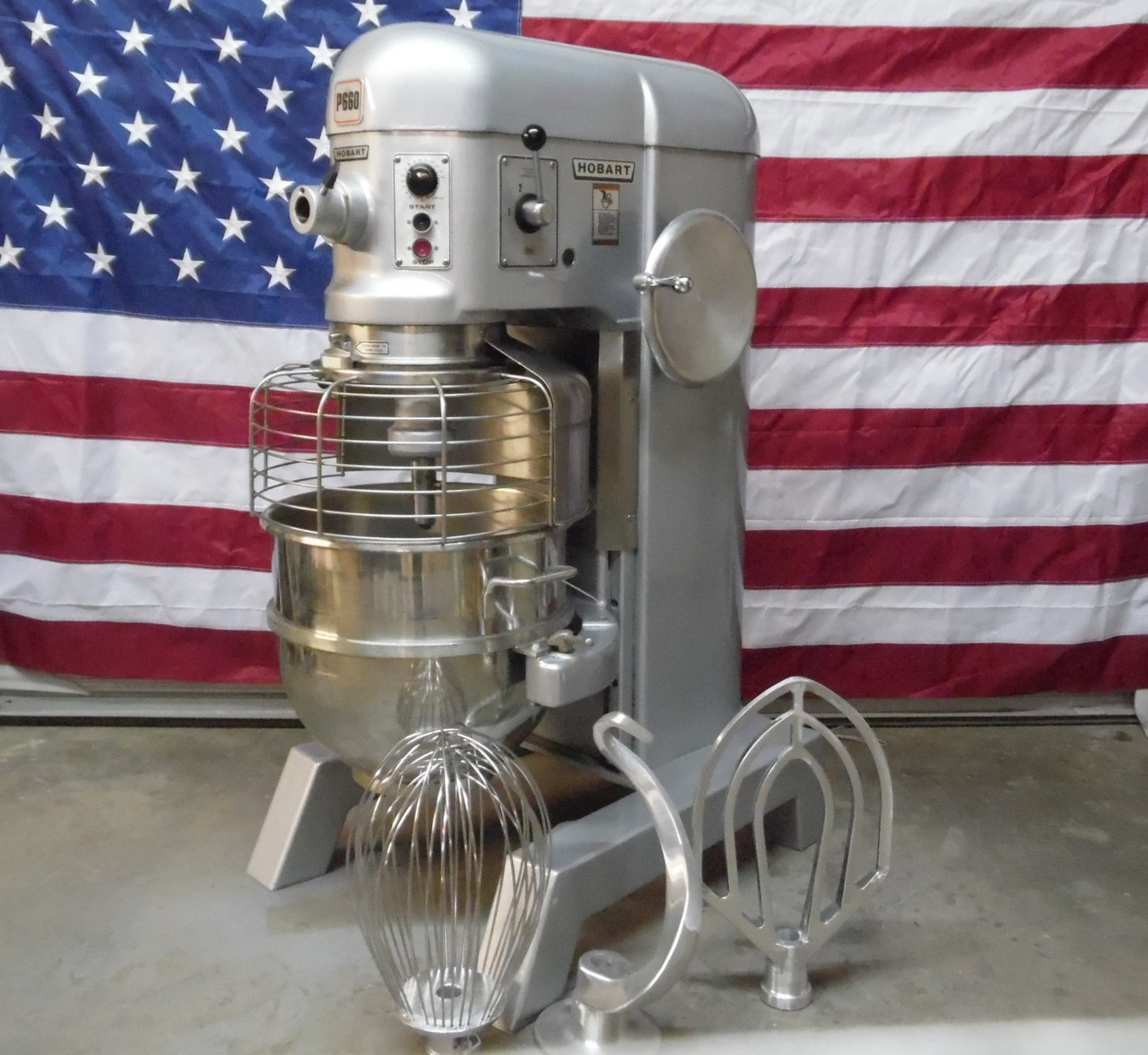 Hobart P660 60 qt w/Cage Dough Bakery Pizza Mixer 2 1/2 HP 1 Phase