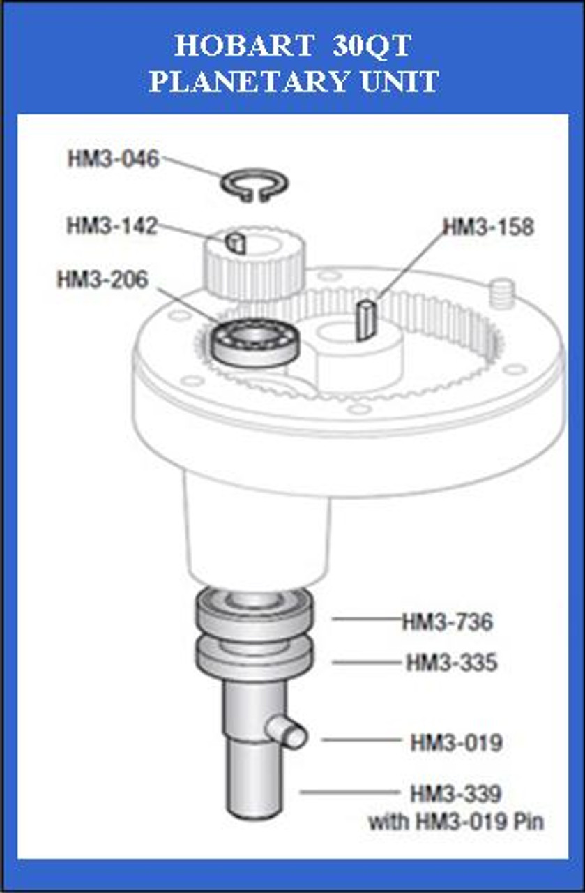 HM3-206   Hobart 30Qt  Planetary Agitator Top Bearing   BB-20-6