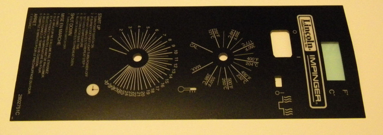 Lincoln Tall Black Dial Dig Control Label 370131