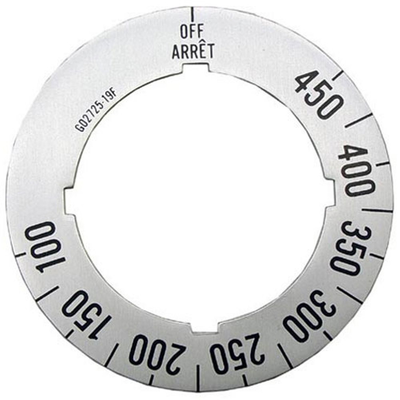 Garland Dial Insert, Off/100-450F G02725-19 22-1261