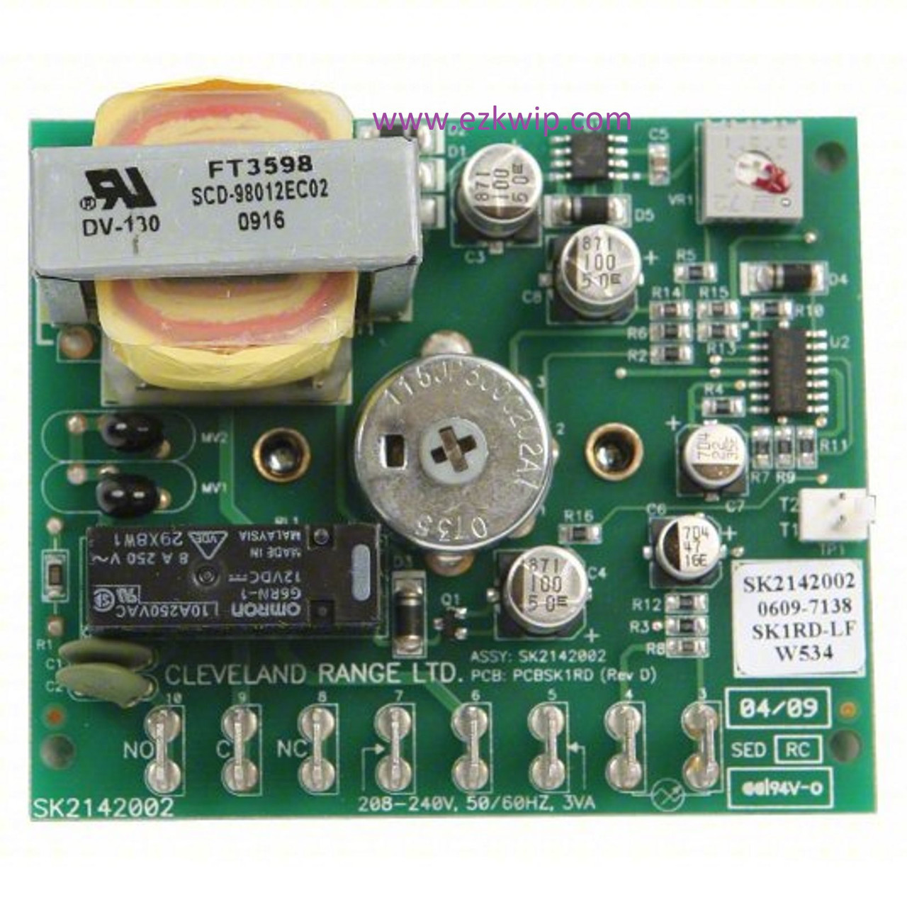 Cleveland - SGL Thermostat Control Board SE00119