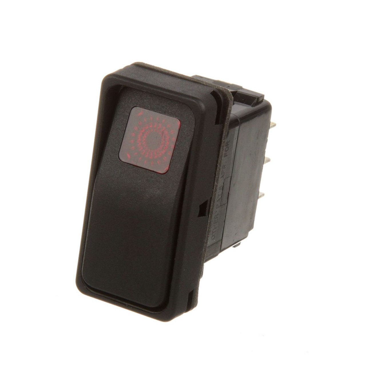 Crown, Vulcan On-Off Rocker Switch With Red Light 4T 125V