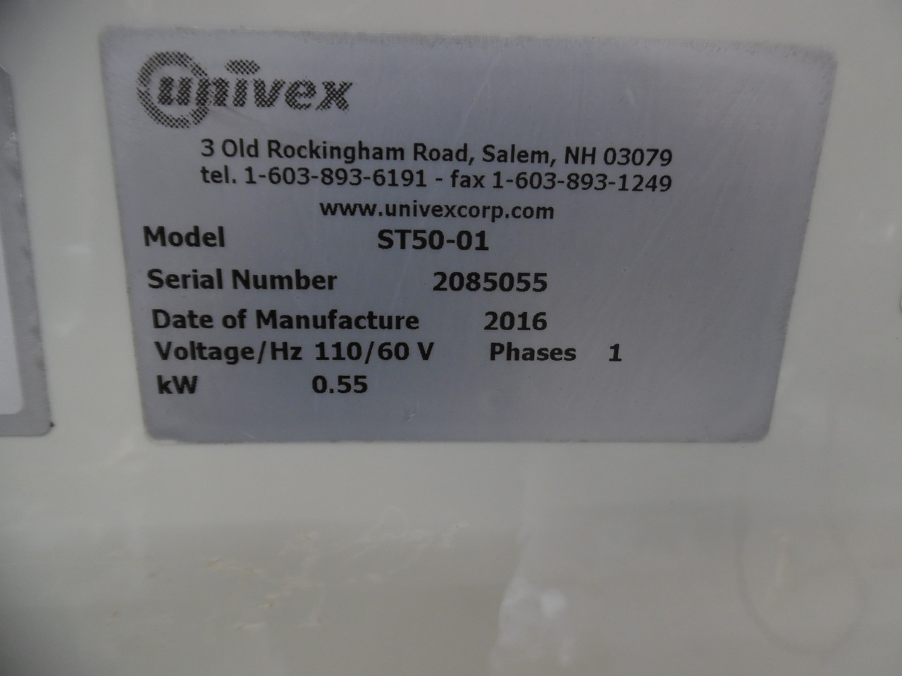Univex T50/ST50 20 Inch Countertop Dough Sheeter