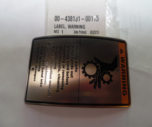 Hobart Metal Curved Slicer Warning Label 438131-115